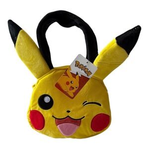 Pokemon Pikachu Plush Purse Bag with Tag Yellow Black‎ Bioworld Nintendo Kids